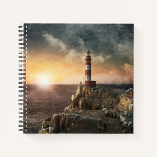 Cuaderno Faros Faro rojo y blanco