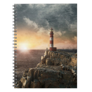 Cuaderno Faros Faro rojo y blanco