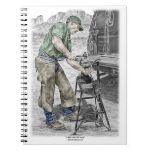 Cuaderno Farrier Blacksmith Using Anvil