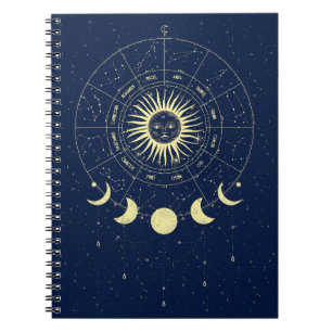 Cuaderno Fases celestes de la luna solar Zodiac