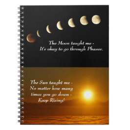 Cuaderno Fases de la Luna Cita Inspiradora de Amanecer