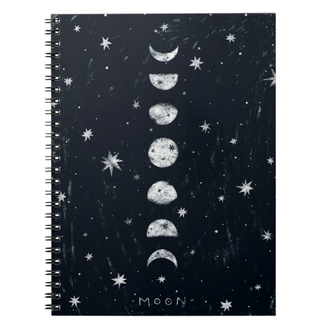 Cuaderno Fases del bloc de notas en espiral lunar (Frente)