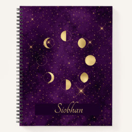 Cuaderno Fases Gold Moon Stars Personalizado Sketch