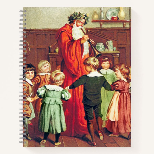 Cuaderno Father Christmas Blowing The Horn (Anverso)