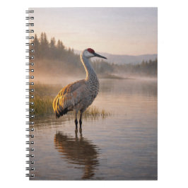 Cuaderno Fauna Grulla Americana Serena Escena de Humedal