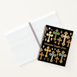 Cuaderno Faux Birthstone cruza y suelta joyas en negro