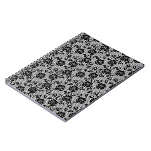 Cuaderno Faux Black Lace Rosas Fishnet Noteantic
