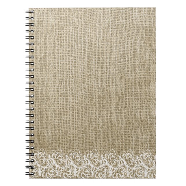 Cuaderno Faux Burlap y Lace (Frente)