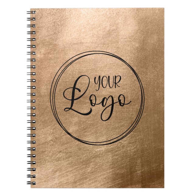 Cuaderno Faux Copper Gold Foil Your Logo (Frente)