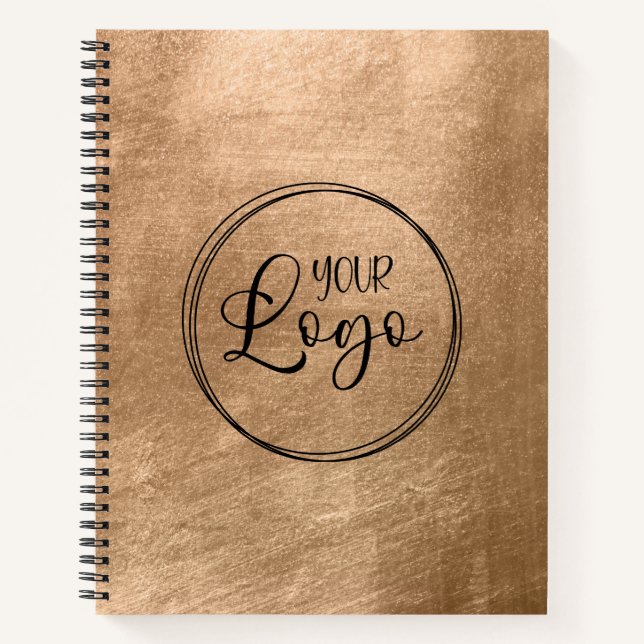 Cuaderno Faux Copper Gold Foil Your Logo (Anverso)