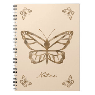 Cuaderno Faux Golden Yellow Relieve metalizado Look Butterf
