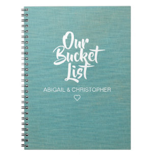 Cuaderno Faux Linen Our Bucket List Pareja Keepsake Journal
