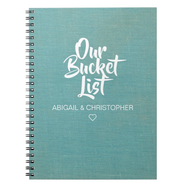Cuaderno Faux Linen Our Bucket List Pareja Keepsake Journal (Frente)