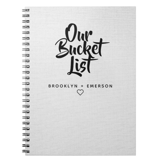 Cuaderno Faux Linen Our Bucket List Pareja Keepsake Journal (Frente)
