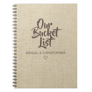 Cuaderno Faux Linen Our Bucket List Pareja Keepsake Journal