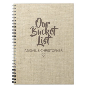Cuaderno Faux Linen Our Bucket List Pareja Keepsake Journal