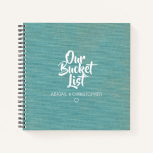 Cuaderno Faux Linen Our Bucket List Pareja Keepsake Journal