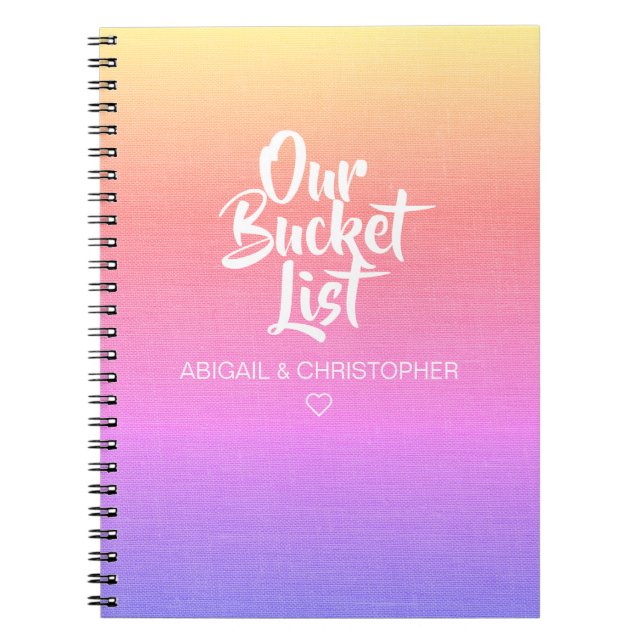 Cuaderno Faux Linen Our Bucket List Pareja Keepsake Journal (Frente)