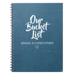 Cuaderno Faux Linen Our Bucket List Pareja Keepsake Journal