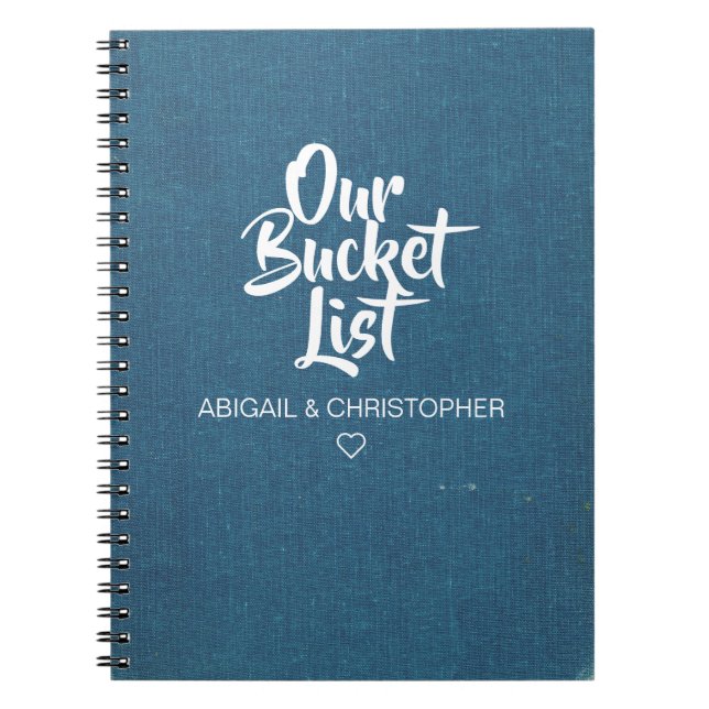 Cuaderno Faux Linen Our Bucket List Pareja Keepsake Journal (Frente)