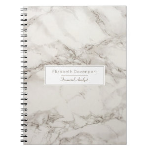 Cuaderno Faux Marble Alabaster Taupe Tan moderno Personaliz