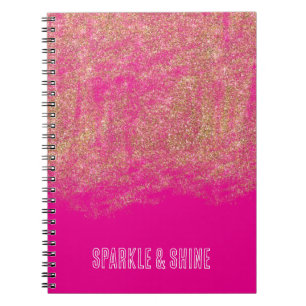 Cuaderno Faux Purpurina Girly Pink Sparkle