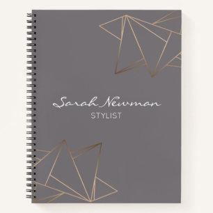 Cuaderno Faux rosa oro elegante moderno geométrico minimal