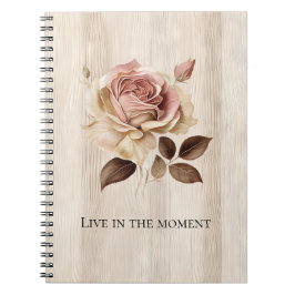 Cuaderno Faux Rusam Cream Pink Rose Wood