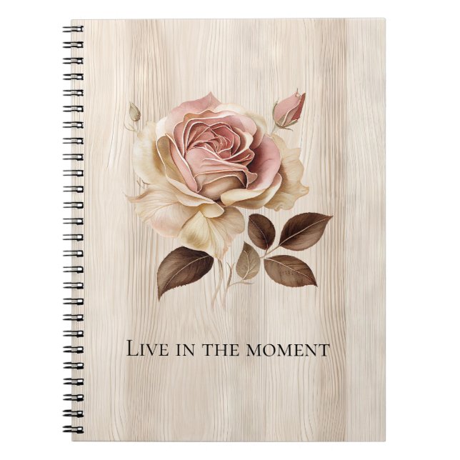 Cuaderno Faux Rusam Cream Pink Rose Wood (Frente)