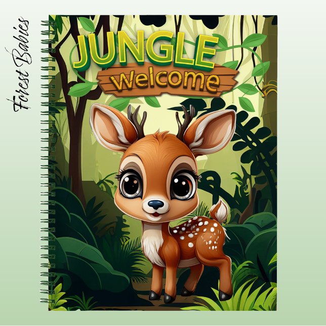 Cuaderno Fawn Unique Reindeer Whimsical Deer Wildlife Doe🦌 (Cute Deer Notebook, Woodland Wildlife Animal Lover Stationery, Reindeer Graphic Fawn Character Doe🦌)