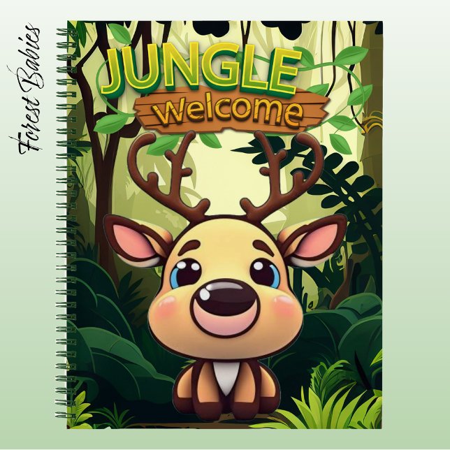 Cuaderno Fawn Unique Reindeer Whimsical Deer Wildlife Doe🦌 (Cute Deer Notebook, Woodland Wildlife Animal Lover Stationery, Reindeer Graphic Fawn Character Doe🦌)
