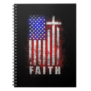 Cuaderno Fe Cristiana Patriótica Amor Jesús Bandera America