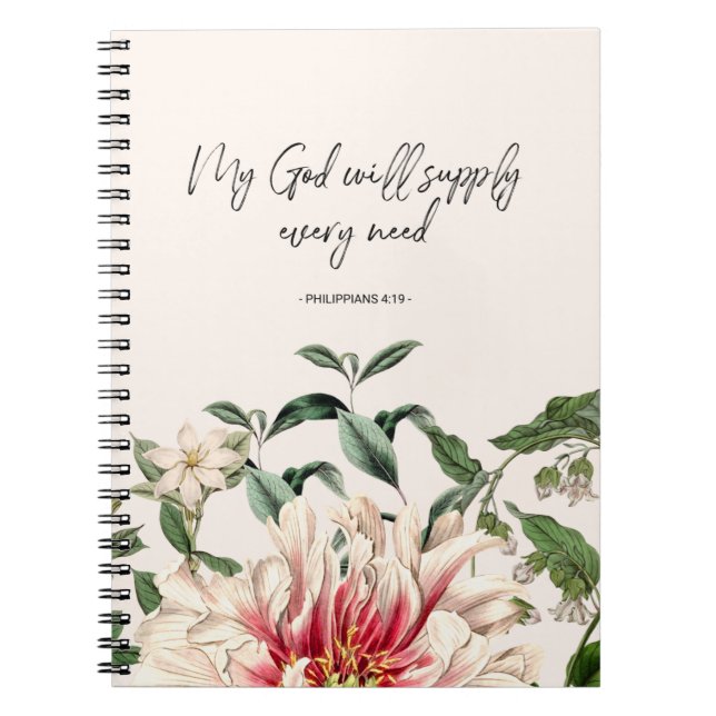 Cuaderno Fe de acuarela botánica floral (Frente)
