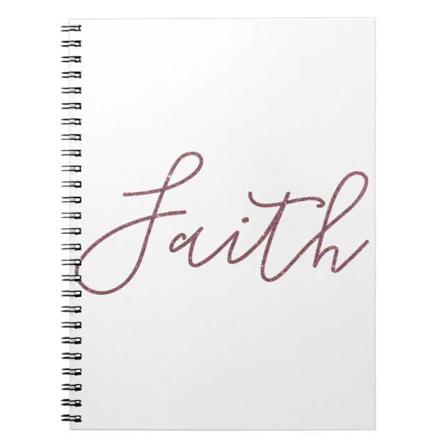 Cuaderno Fe dorada rosa resplandeciente (Frente)