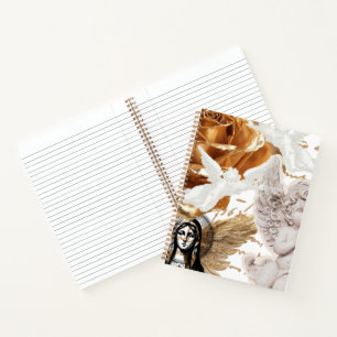 Cuaderno Fe Elegancia Belleza Oro Blanco Madre María Negra