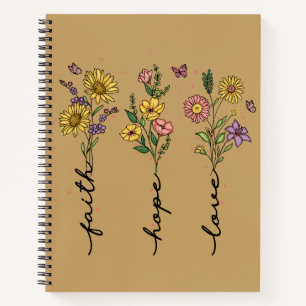 Cuaderno Fe Esperanza Amor Floral Cristiano Inspirador