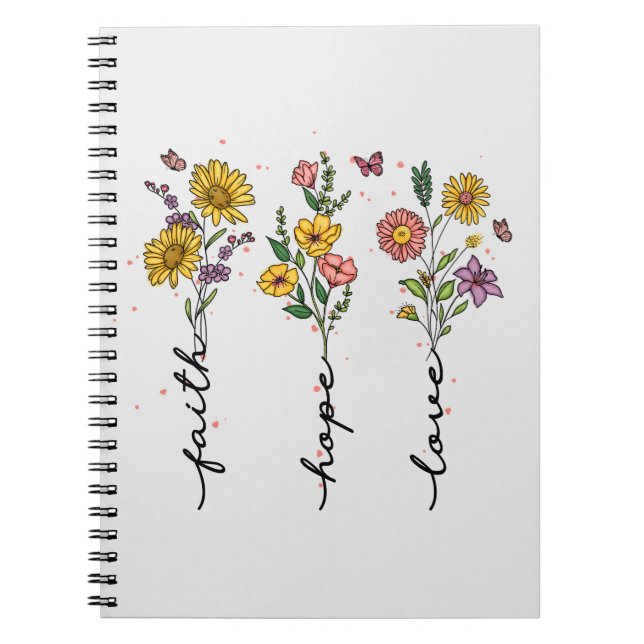 Cuaderno Fe, esperanza, amor - Inspirador florero vibrante (Frente)
