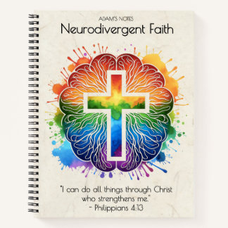 Cuaderno Fe neurodivergente - Cerebro arco iris