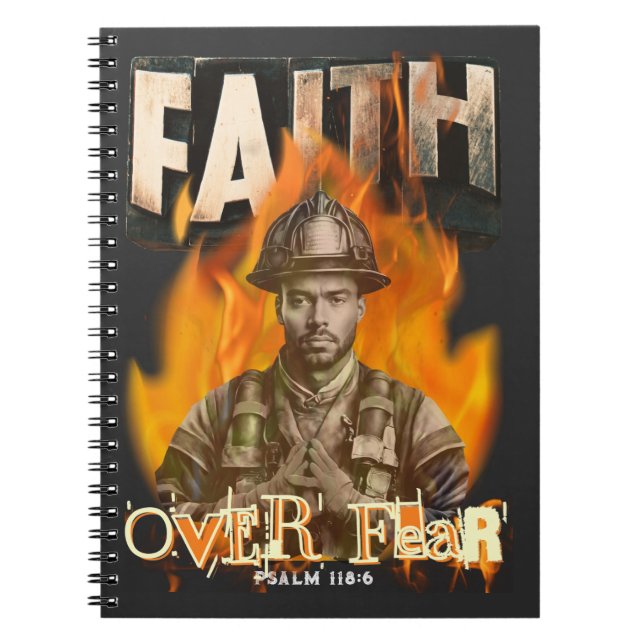 Cuaderno Fe por miedo, bombero, fe cristiana (Frente)