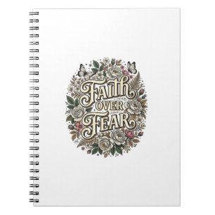 Cuaderno Fe sobre Miedo Mariposa Floral Vintage