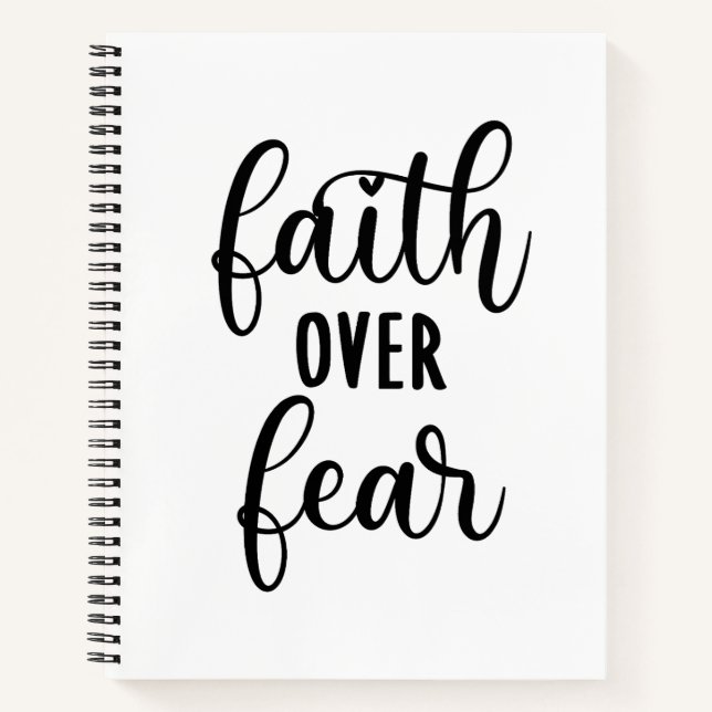 Cuaderno Fe sobre miedo mensaje Motivador (Anverso)