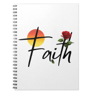 Cuaderno Fe Tipografía Negra Con Rosa