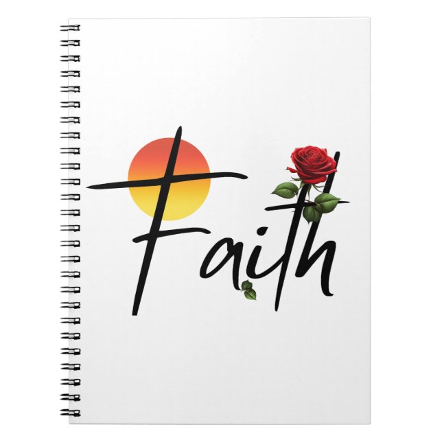 Cuaderno Fe Tipografía Negra Con Rosa (Frente)