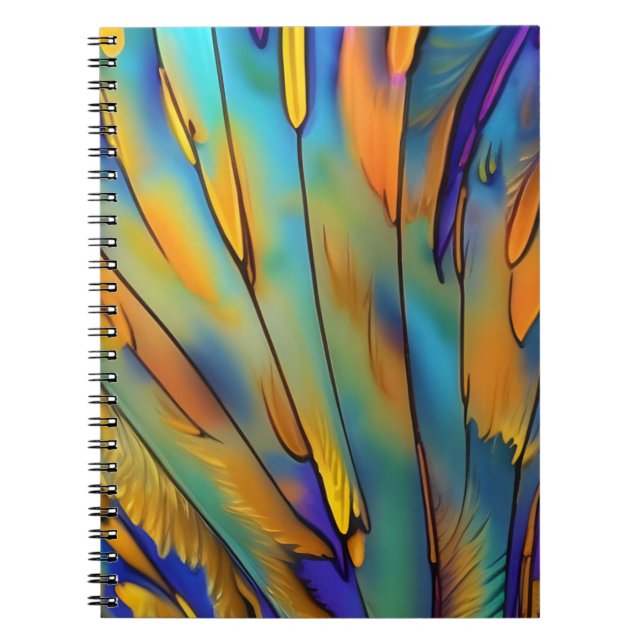 Cuaderno Feather de vidrio templado AI Resumen de arte (Frente)