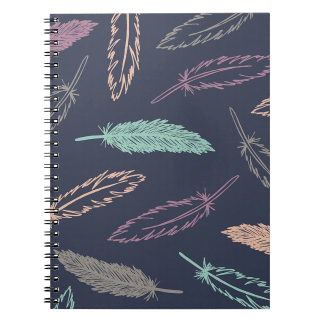 Cuaderno Feathers Falling Journal - Medianoche (Frente)