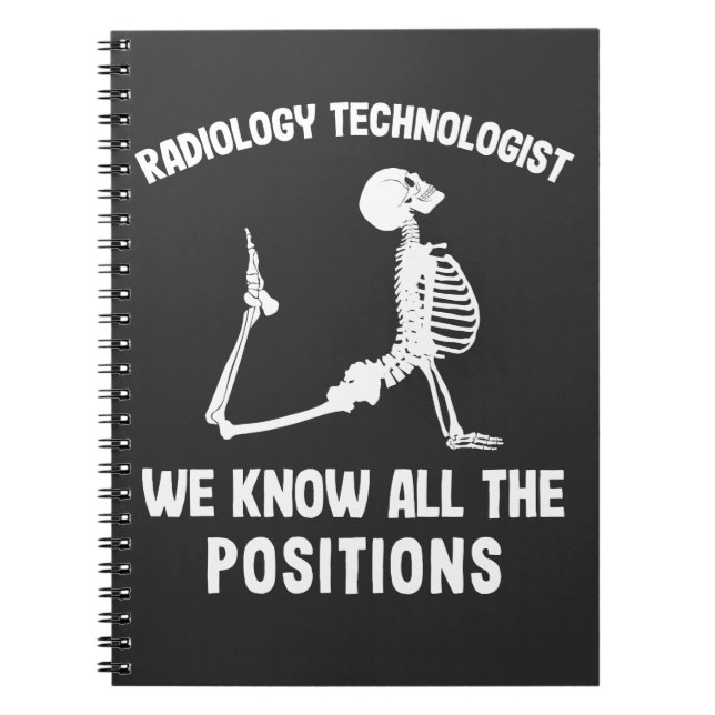 Cuaderno Fecha A Radiología Rad Tech Radiologista Skeleton (Frente)