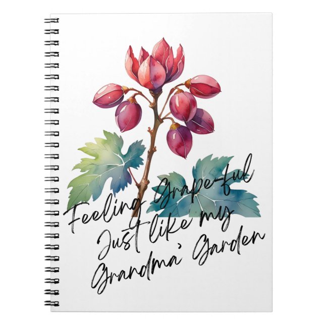 Cuaderno Feeling Grapeful Grandma's Garden Floral Art (Frente)