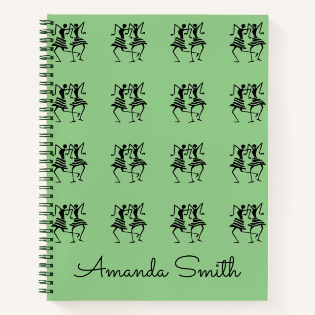 Cuaderno Felices bailarinas de silueta verde (Anverso)