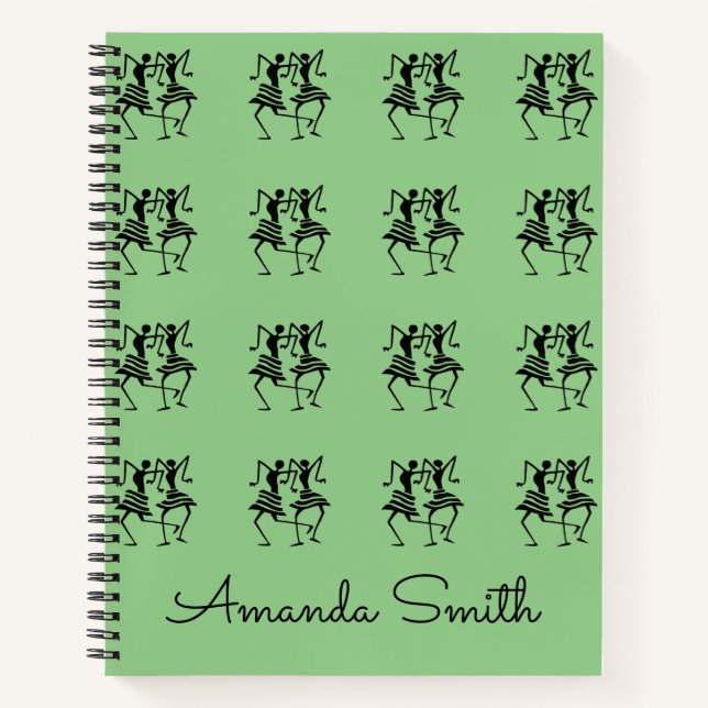 Cuaderno Felices bailarinas de silueta verde (Anverso)