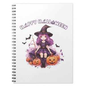 Cuaderno Felices Calabazas de Brujas Moradas de Halloween